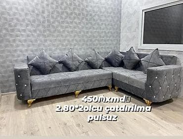 oturacaq: Künc divan – 2.80 × 2.0 ölçü - Yumşaq, rahat oturacaq və arxa hissə — 6
