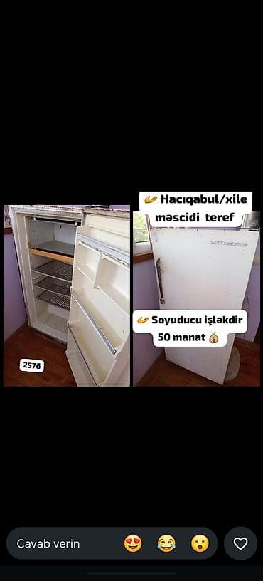 utu isi tap az: Soyuducu – işləkdir. - Klassik təkkameralı model, yuxarıda dondurucu — 1