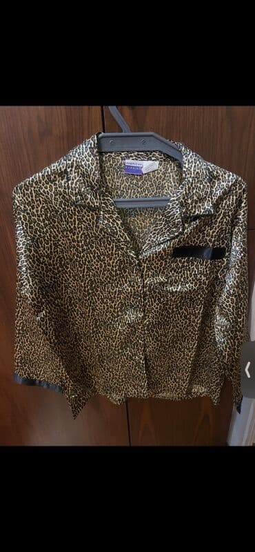 Toyota: AMERICAN EVENING qadın pijama dəsti - Üst: leopar naxışlı, atlas — 2