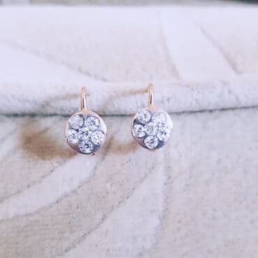 tək qaş: Sırğa, Çəhrayı qızıl, 585 Əyar, 227 g — 3