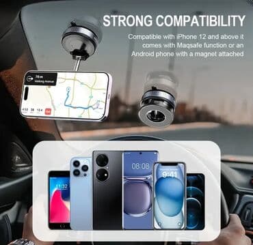 купить держатель для телефона: Üçoxlu, güclü vakuumlu maqnit telefon tutacağı - İstənilən səthə — 6