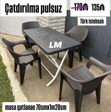 metbex mebileri: Для кухни, Новый, Нераскладной, Прямоугольный стол, 4 стула — 26