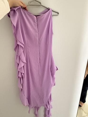 hamile don: Bənövşəyi rəngdə zərif geyim - Model: asimmetrik kəsimli, yanları — 2