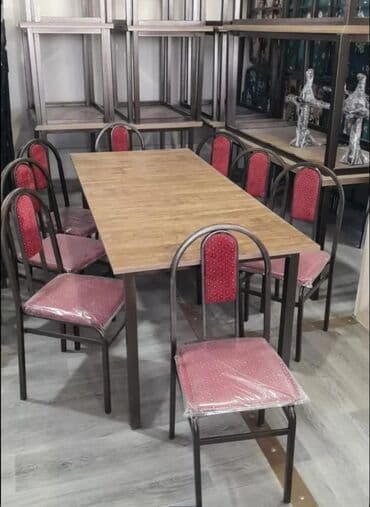 stul ev ucun: Mətbəx üçün, Açılmayan, Dördbucaq masa, 4 stul — 7