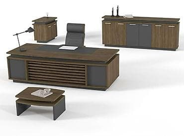 Direktor otağı üçün ofis mebel dəsti - Komplekt: geniş iş masası