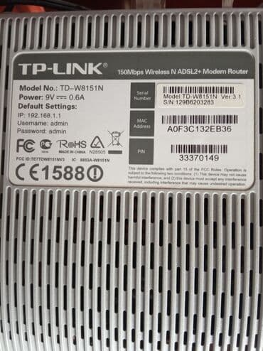 nar 4g modem: Modem TP-LİNK 
Router 
TD-W815 N — 2
