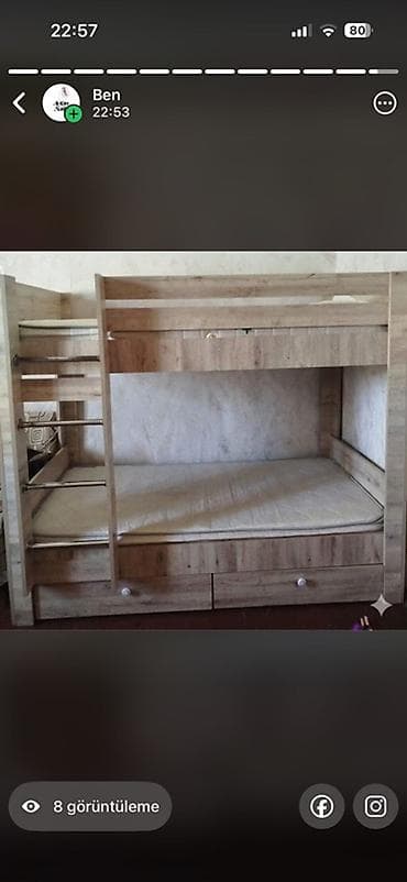 Oğlan və qız üçün, Çarpayı, Matras ilə, Siyirməli, MDF