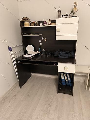 kombi satiram: Düz masa, Polkalı, Siyirməli, MDF — 2