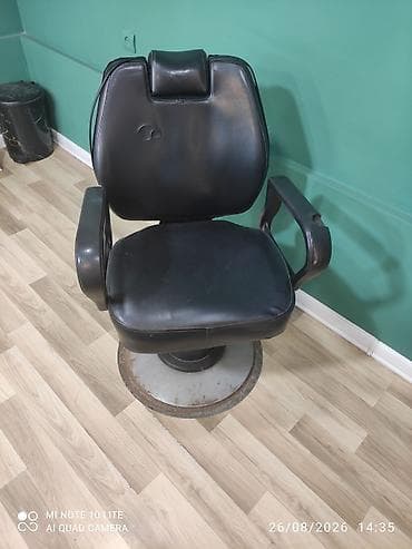 Bərbər kreslosu – peşəkar salonlar üçün - Rəng: qara - Material: süni — 2