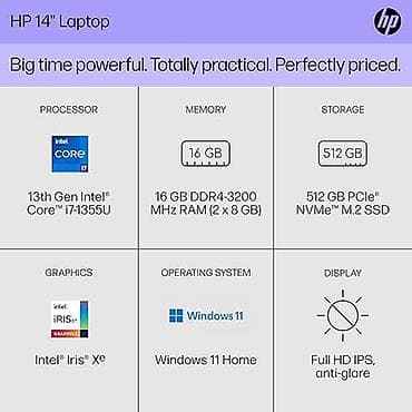 pc: HP 14-EP0199NR i7-1355U 16/512 Noutbuk tamamilə yenidir, bağlı — 3