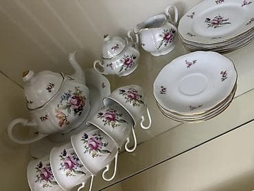 b çay servizi var: Çay dəsti, rəng - Ağ, Farfor, Bohemia, 6 nəfərlik, Çexiya — 1