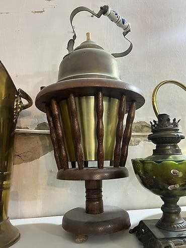 Vintage dekorativ masa çaynik - Materiallar: bürünc (mərkəzi korpus — 1