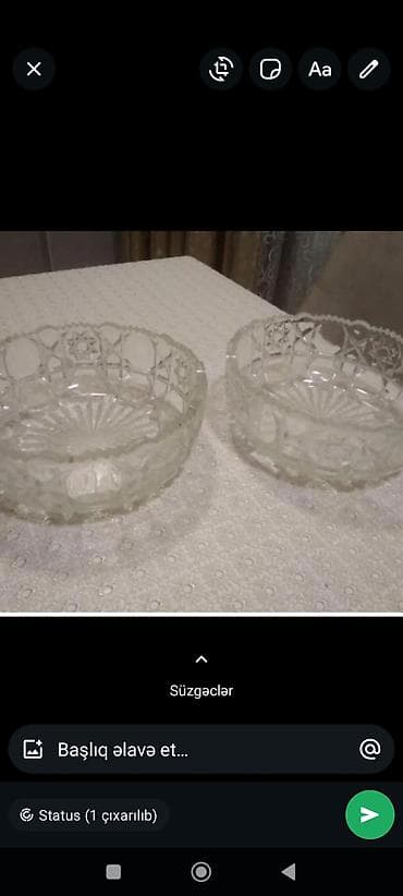 Qab-qacaq: 2 ədəd şüşə/kristal salat qabı dəsti - Material: qalın lalafo.az -da Qab-qacaq: 2 ədəd şüşə/kristal salat qabı dəsti - Material: qalın