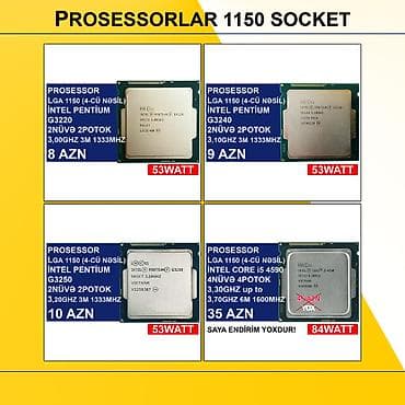 komputer prosesor: Prosessorlar “LGA 1150 socket (4cü nəsil)” ⭐LGA 1150 (4cü nəsil) İntel — 1