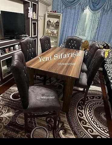 Düz masa, Qonaq otağı üçün, 6 nəfər, Açılmayan, Rusiya, Zəmanətli