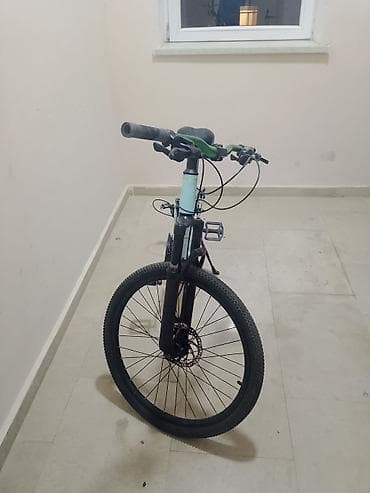 mingecevir velosiped: Velosiped – dağ/şəhər tərzi - Rəng: açıq mavi gövdə, yaşıl sükan - — 3