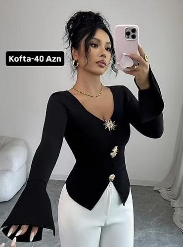 kofta modelləri: Svitşot, rəng - Qara — 1