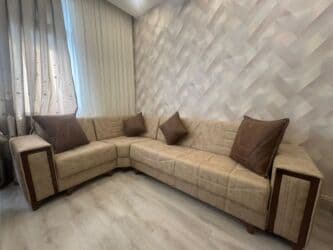 mingəçevirdə divan: Künc divan, İşlənmiş, Açılan, Bazalı, Parça, Çatdırılma yoxdur — 1