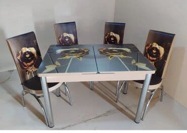 metbex stullari: Mətbəx üçün, Yeni, Açılan, Dördbucaq masa, 4 stul — 10