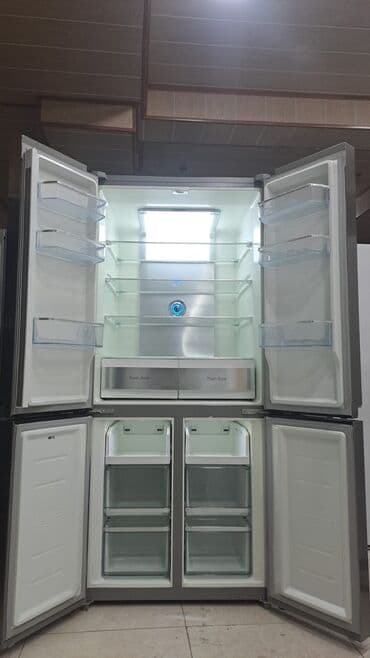 soyuducu təzə: 4 qapılı Hitachi Soyuducu Satılır, rəng - Gümüşü, Dispenserli — 2