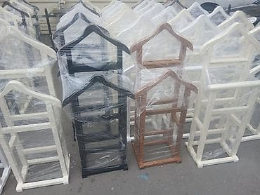 konstruksiya: Taxta paltar asılqanı/valet stendi - Material: tam ağacdan — 2