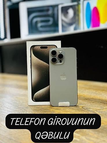 IPhone 15 Pro, Natural Titanium, Face ID, Sənədlərlə