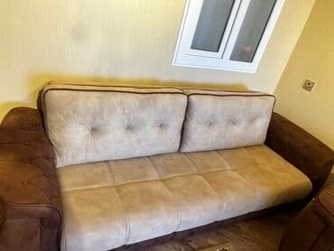 islemis divan: İşlənmiş, Di̇van-kravat, 2 kreslo, Bazalı, Açılan — 4