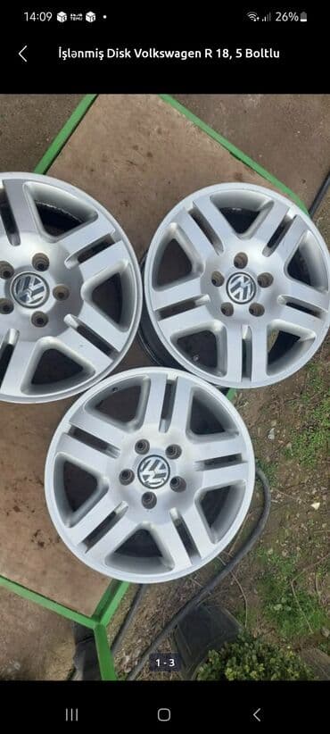 r15 disklər: İşlənmiş Disk Volkswagen R 18, 4 Boltlu — 2