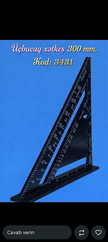 Üçbucaq xətkeş – 300 mm Kod: 3431 - Material: möhkəm metal korpus