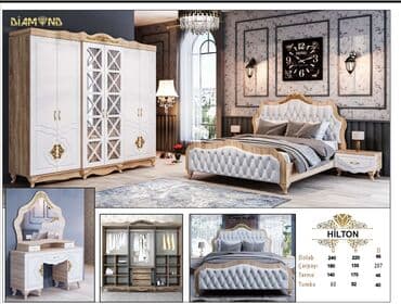 угловая тумба: Двуспальная кровать, 2 тумбы, Турция, Новый — 1