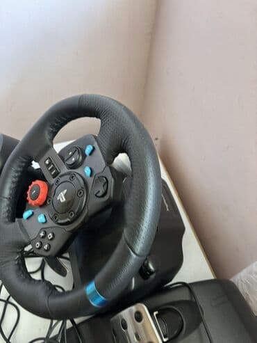 kompüter alışı: Logitech G29 yarış simulyatoru dəsti. Dəstə dəri örtüklü sükan — 2