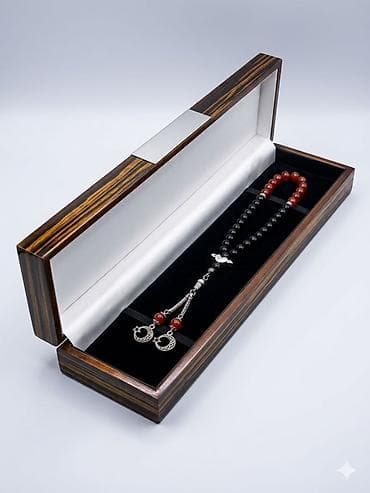 Наручные часы: Lüks təsbeh seti – ağac naxışlı taxta qutu və təbii daşlardan təsbeh — 5