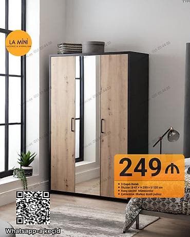 3 qapılı şkaf – LA Mini (Laconic &amp; Minimalism) - Material və