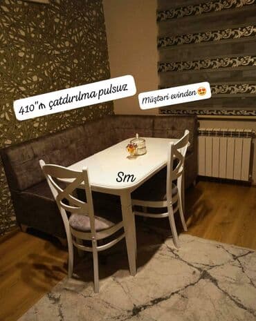 metbex stol stulları qiymetleri: Mətbəx üçün, Yeni, Açılmayan, Oval masa, 4 stul — 8