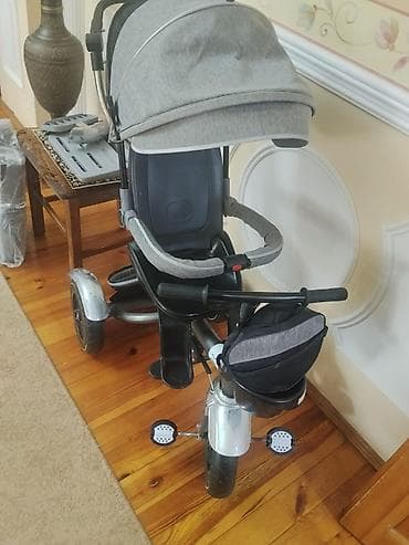 Uşaq üçtəkərli velosipedi – valideyn idarəetməsi və kölgəlikli model