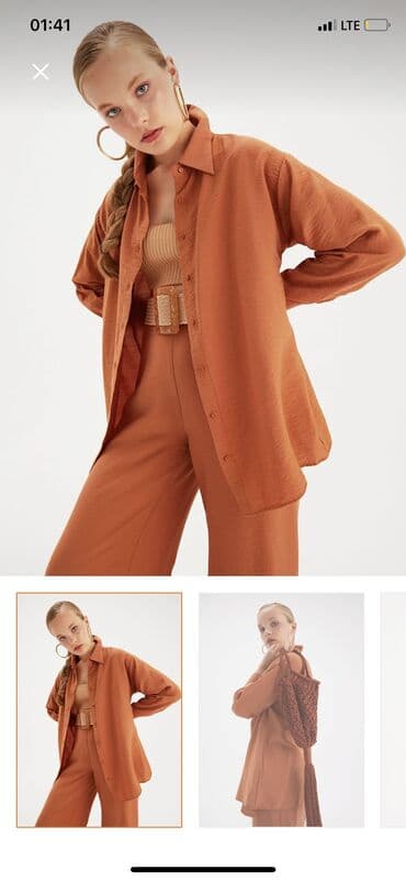 детские брючные костюмы: Ketan şalvar kofta dest 42 ölçü.sateen firması. Geyilmeyib yeni — 1