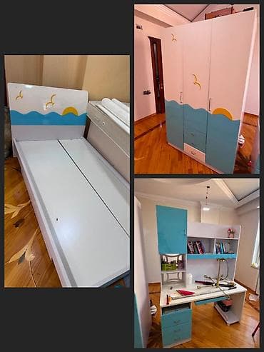 divarda kitab refi: ❤️Genc otaq mebeli ✅Satilir 200 azn ✅Matras var✔️✔️ ✅Unvan:9 mkr — 1