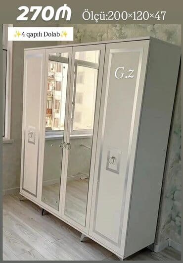 Açılan, 4 qapılı Düz dolab, Qarderob, paltar dolabı