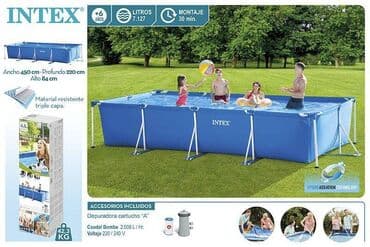 intex 732 x 366 x 132: Karkaslı Çərçivəli Hovuz Intex 450x220x84 sm Düzbucaqlı hovuz Intex — 2