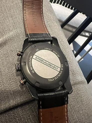 Личные вещи: Б/у, Наручные часы, Emporio Armani, цвет - Черный — 3