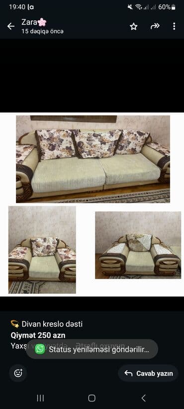 divan kireslo: Divan, Açılmayan, Bazasız, Parça — 1