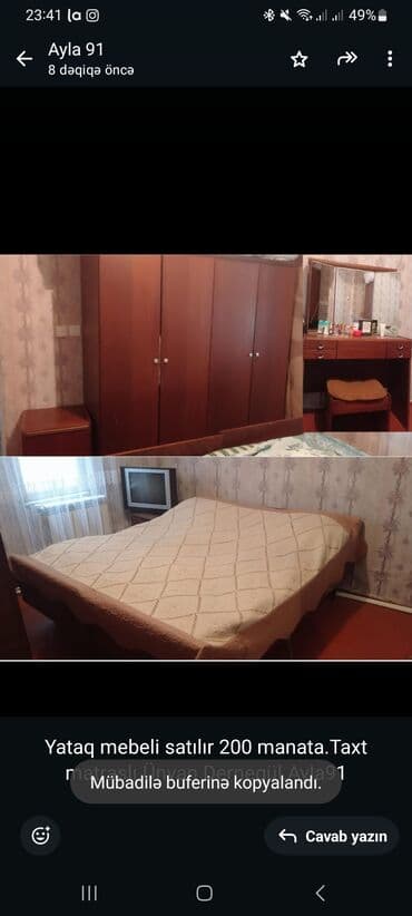 taxt doşeyi: Yataq mebeli satılır 200 manata.Taxt matraslı.Ünvan Dernegül.Ayla91 — 1
