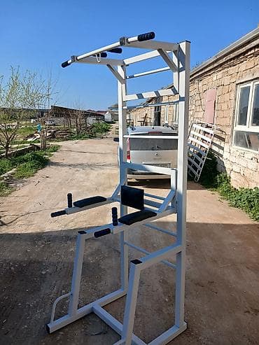 trenajor zal: Çoxfunksiyalı ev trenajoru – turnik, dip bar və press üçün stansiya - — 2