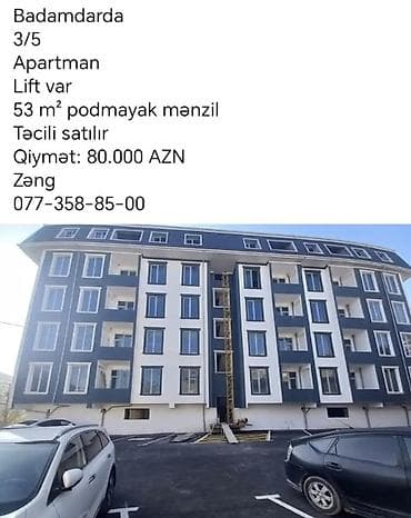 Badamdar qəs., 2 otaqlı, Yeni tikili, m. Sahil, 53 kv. m