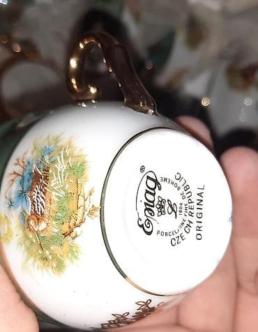 isiq generator satilir: Çay dəsti, rəng - Yaşıl, Farfor, Epiag, Çexiya — 2