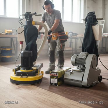 rezin yer örtükləri: Parket ustaları üçün avadanlıq dəsti Tərkib: - Parket yonma/qayırma — 2