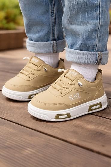Uşaq idman ayaqqabısı – bej rəngdə, gündəlik geyim üçün rahat və