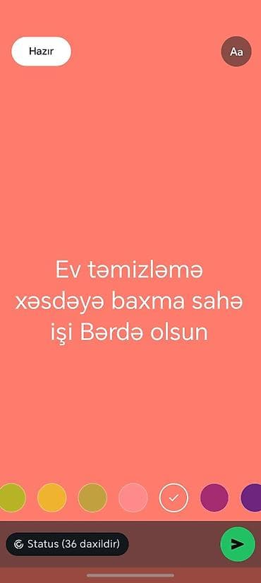 BƏRDƏDƏN narahat edin Xidmət: Ev təmizliyi və xəstəyə baxım Məkan — 1