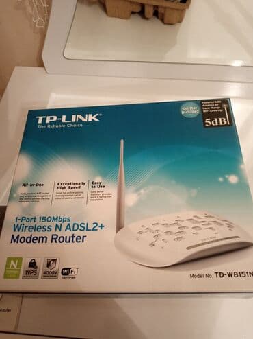 router: TP-LINK
1-Port 150Mbps
Wireless N ADSL2+
Modem Router — 1