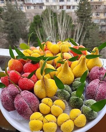 Meyvə formalı şirniyyat dəsti – əl işidir - Rəngarəng, meyvə — 1